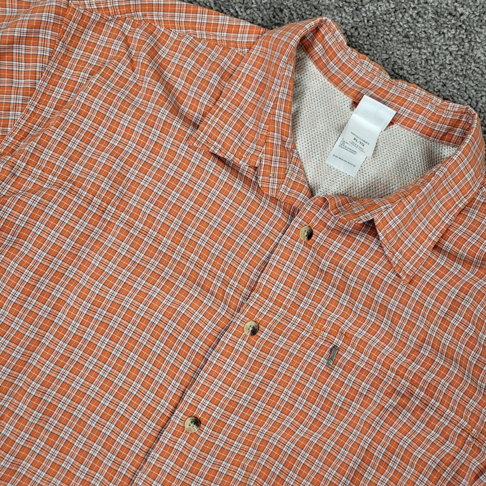 The North Face Shirt Mens XL Orange Plaid Excellent Short Sleeve ANM1 Tactical